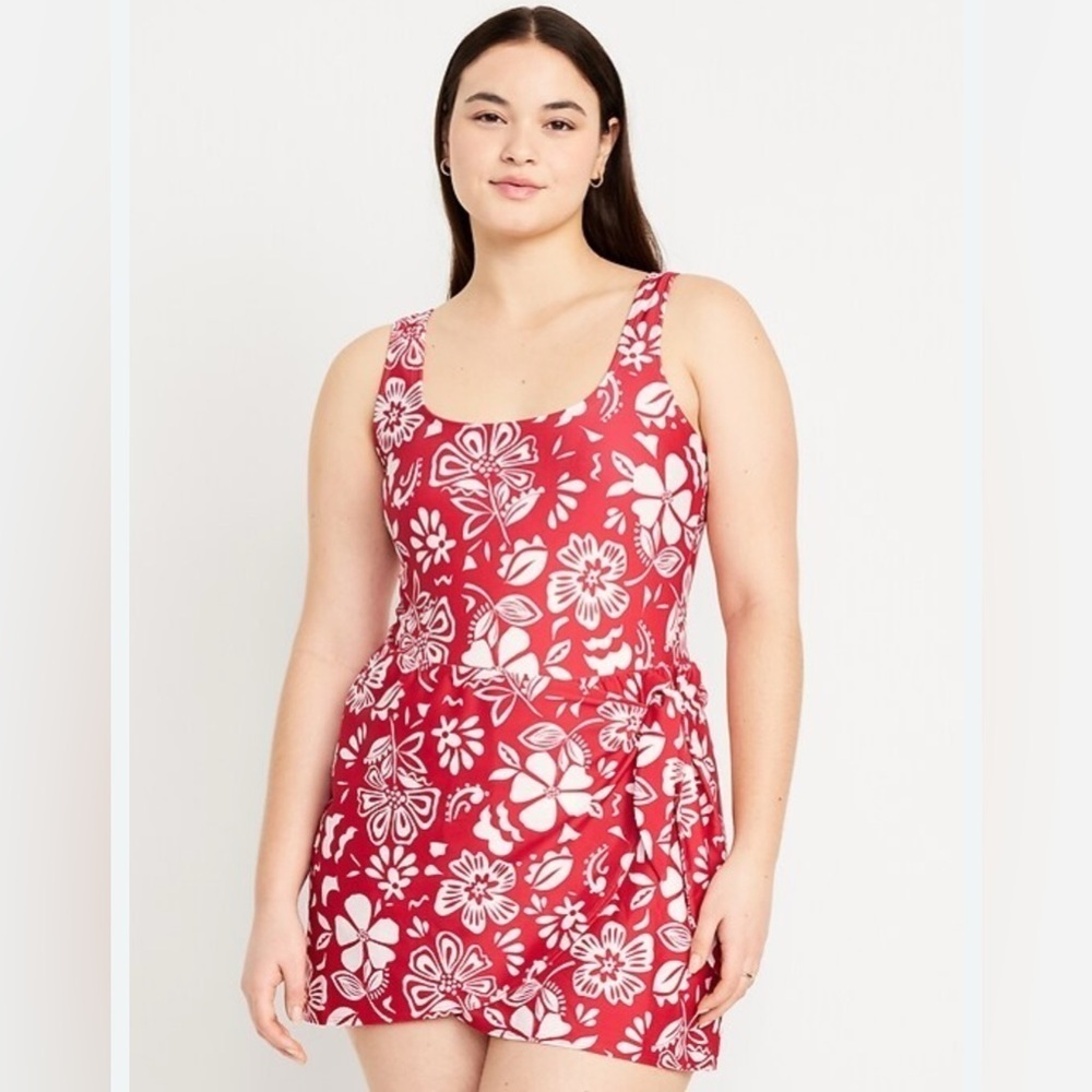 Old Navy One Piece Hawaii Hawaiian Print Swimsuit Summer Vacation Swim Dress 2X